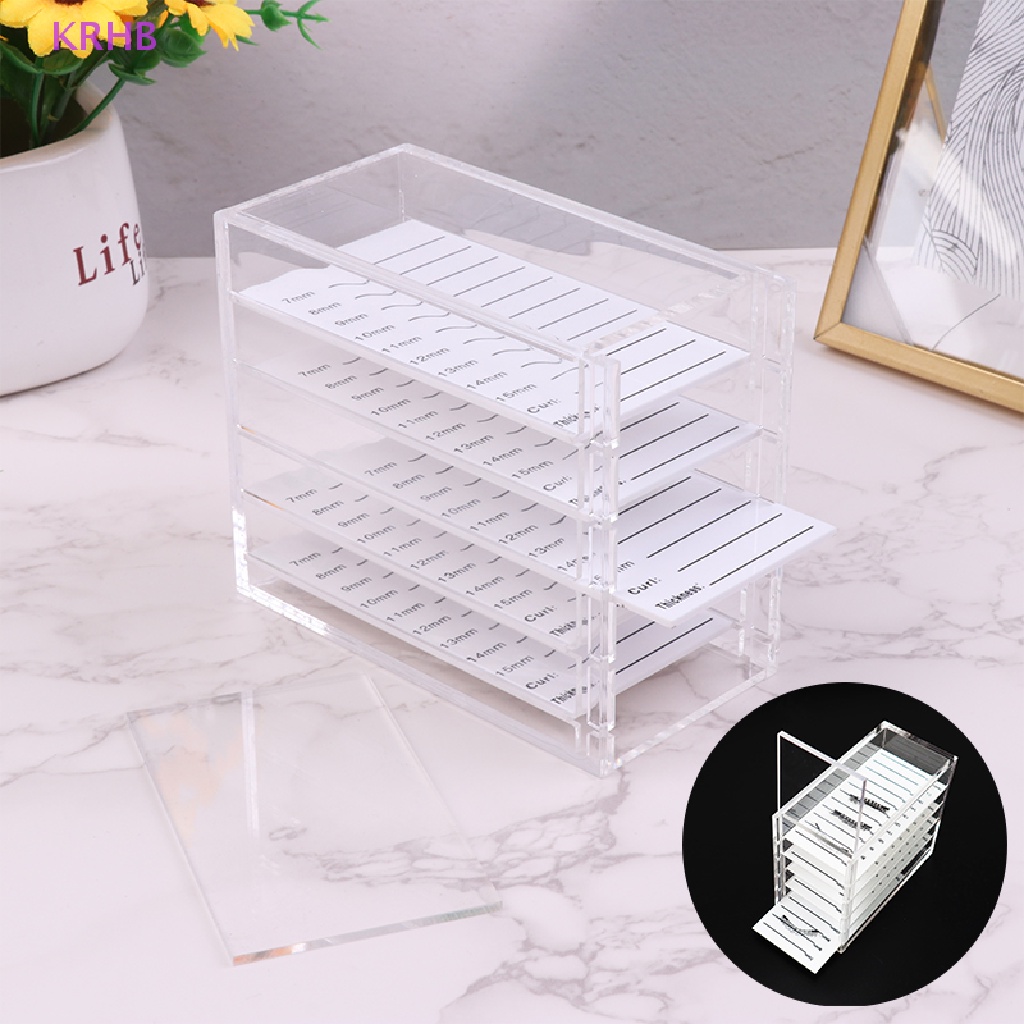 Hộp Đựng Lông Mi Giả 5 Tầng Bằng Acrylic Trong Suốt KRHB Mới