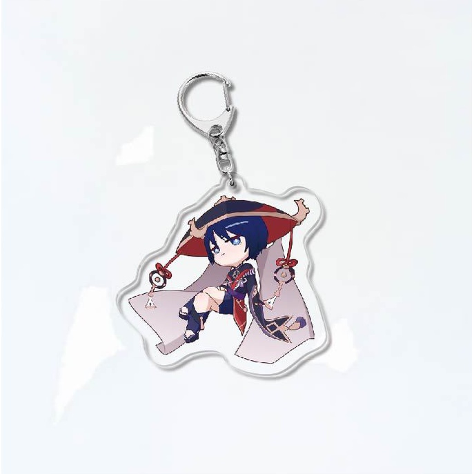 Móc Chìa Khóa Bằng Acrylic Hình Đũa Thần Hoạt Hình Sam Genshion Va Chạm