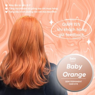 (Tặng Bodymist) Combo nhuộm tóc màu cam sữa / baby orange (kèm trợ nhuộm, găng tay)