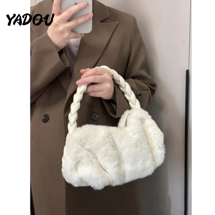 Túi xách lông nhung YADOU hình đám mây thời trang 2023 cho nữ