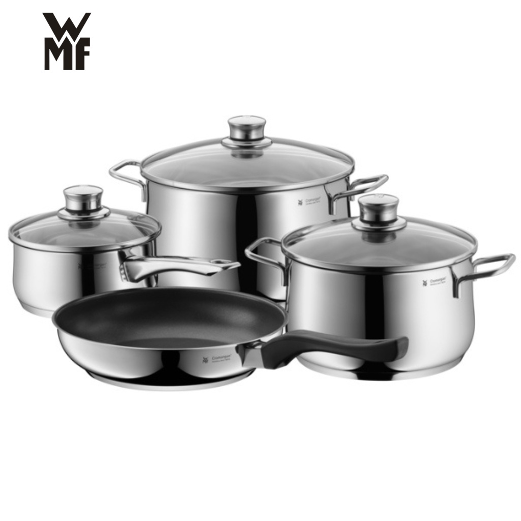Bộ Nồi Chảo Inox WMF Diadem Plus 4 Món Cookware Set Đáy Từ 3 Lớp. Dùng Cho Mọi Loại Bếp - 0730276040