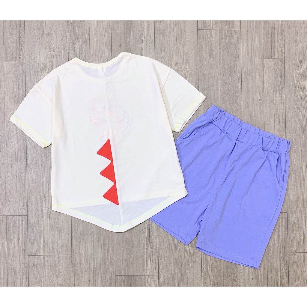 Bộ cotton hè lưng khủng long 3D cho bé trai BMO001