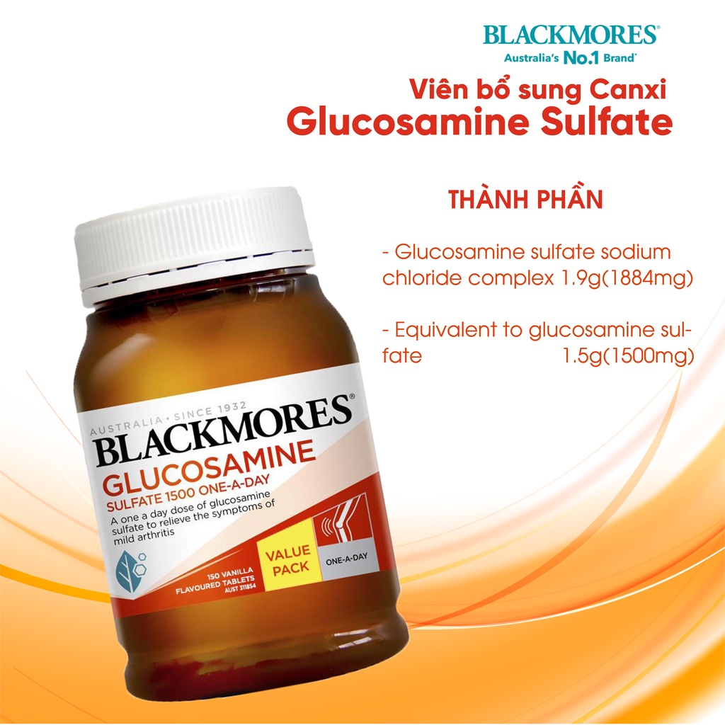 Viên uống bổ xương khớp Glucosamine Blackmores 150 viên hỗ trợ các vấn đề về xương khớp