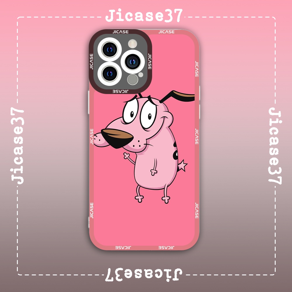 Ốp lưng iphone và samsung xiaomi oppo cạnh vuông Jicase Courage The Cowardly Dog Hoạt Hình