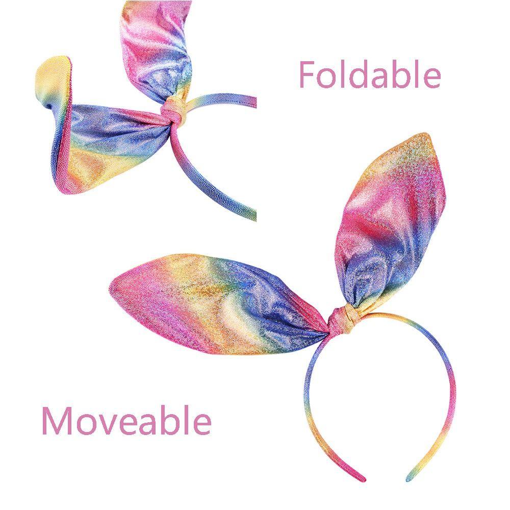 Băng Đô Cài Tóc Hình Tai Thỏ Lấp Lánh Thời Trang Dự Tiệc Cho Nữ