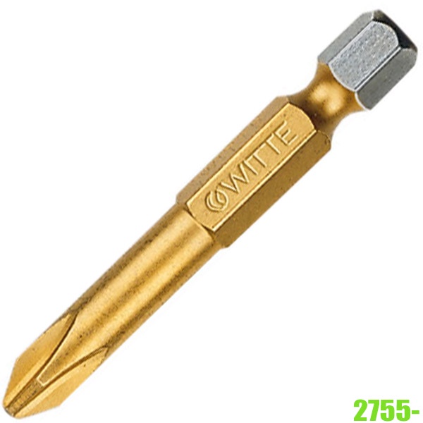 Mũi vít bake PH1 WITTE 27551 phủ titan, chuôi 1/4 inch. Sản xuất tại Đức