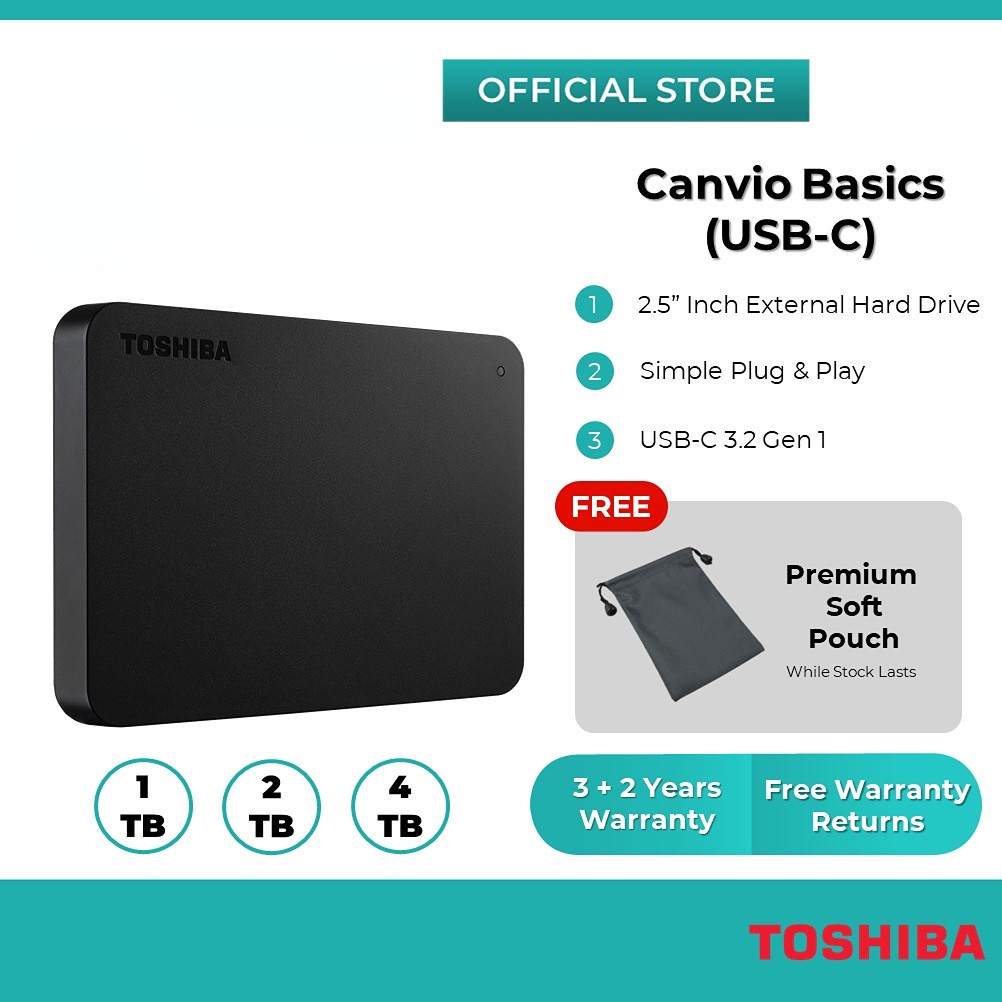 Ổ Cứng Di Động HDD USB 3.2 (1TB / 2TB /) Toshiba Canvio