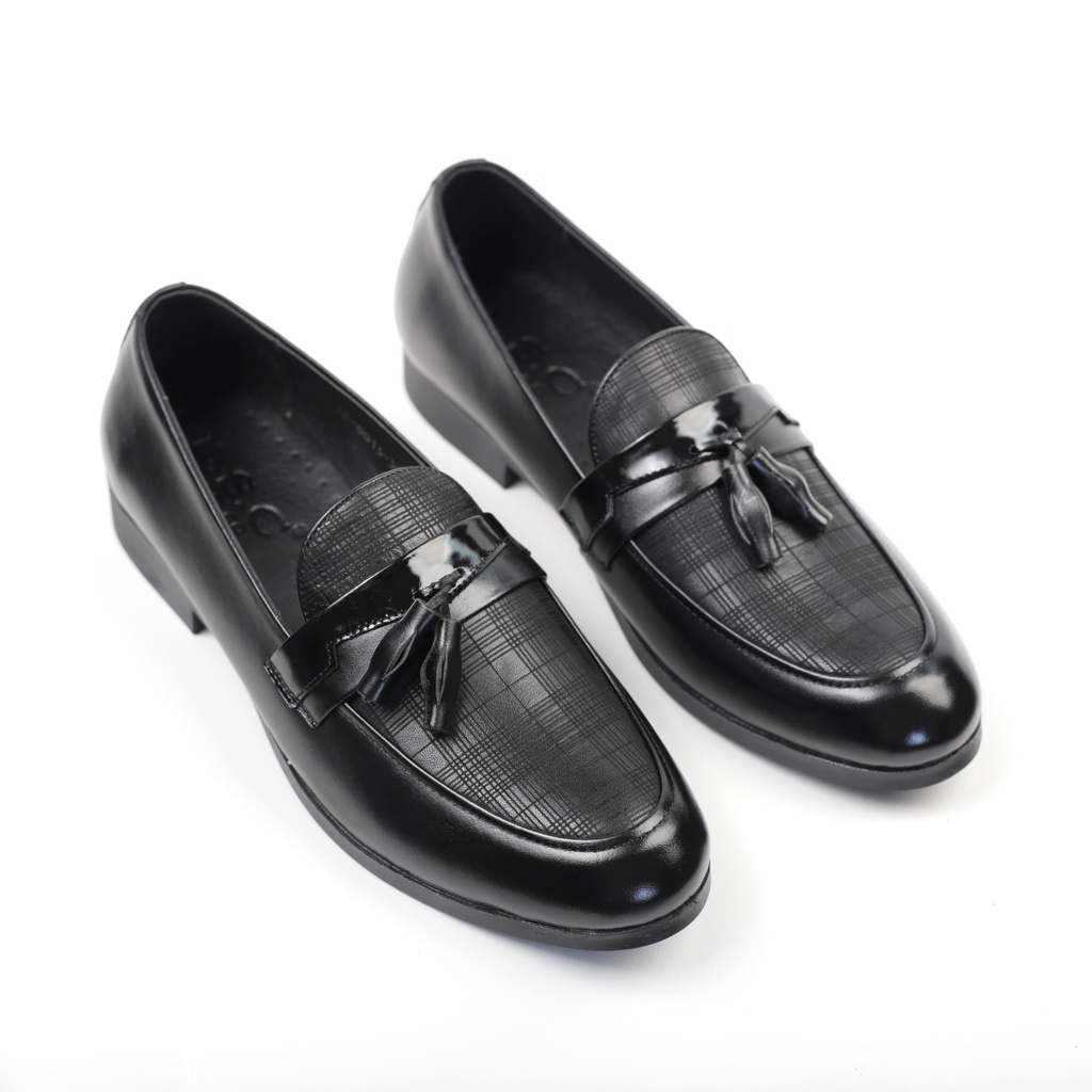 Giày Loafer Công Sở Da Thật 0013 Màu Đen Bóng Giày Phố, Bảo Hành 12 Tháng