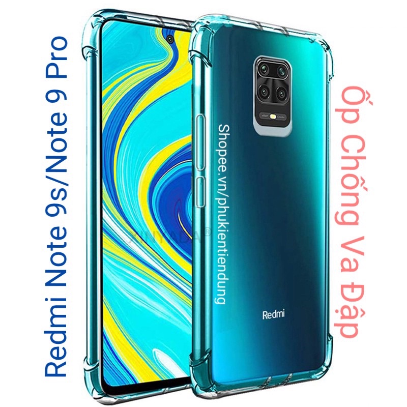 Ốp Lưng Redmi Note 9s / Note 9 Pro Dẻo Trong Suốt Chống Va Đập Có Gù Bảo Vệ 4 Gốc Silicon Cao Cấp