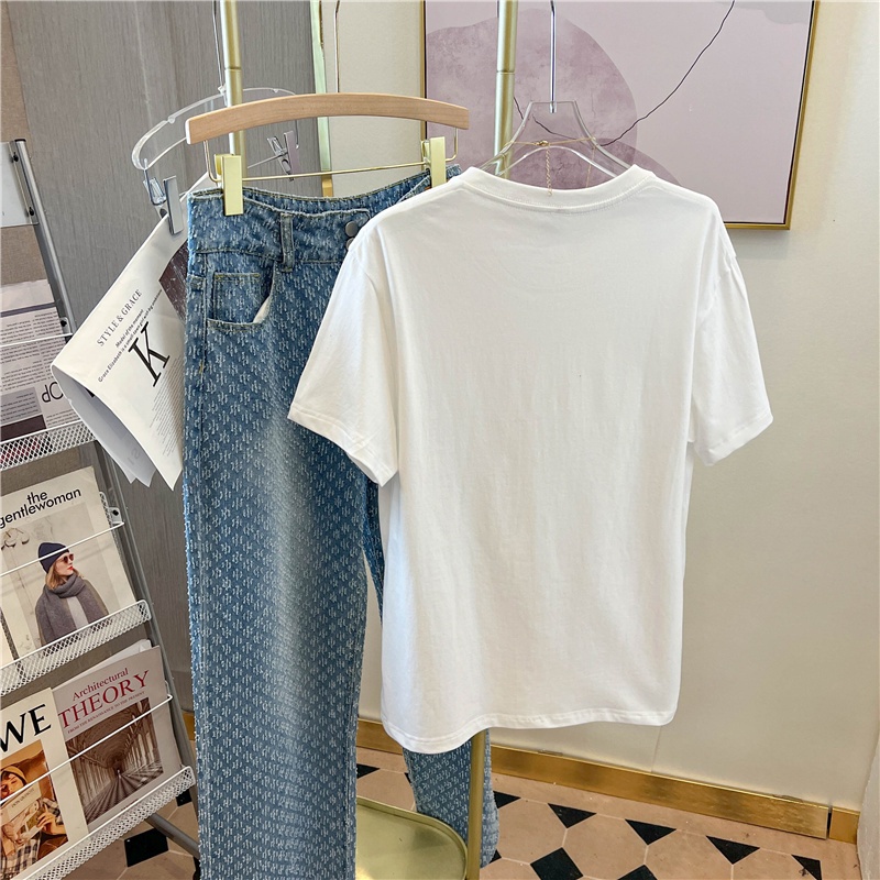 NRVP Áo Thun 100% Cotton Tay Ngắn Dáng Suông In Họa Tiết Hoạt Hình Phong Cách Hàn Quốc Thời Trang Unisex Size 5XL