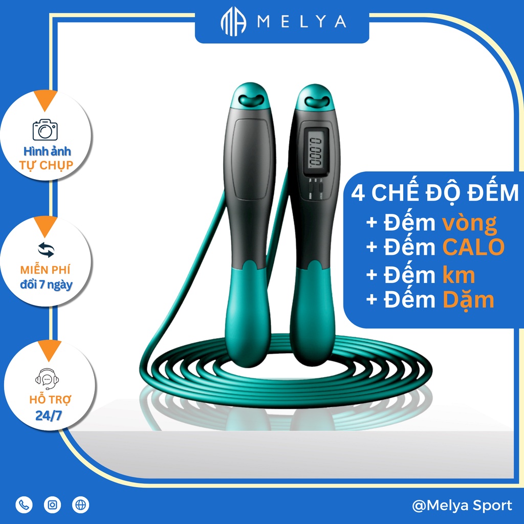 Dây Nhảy Không Dây Thể Lực Đàn Hồi - Có Bóng Điều Chỉnh Luyện Dụng Cụ Tập Gym Hỗ Trợ Tập Thể Dục Giảm Cân - Melya Sport