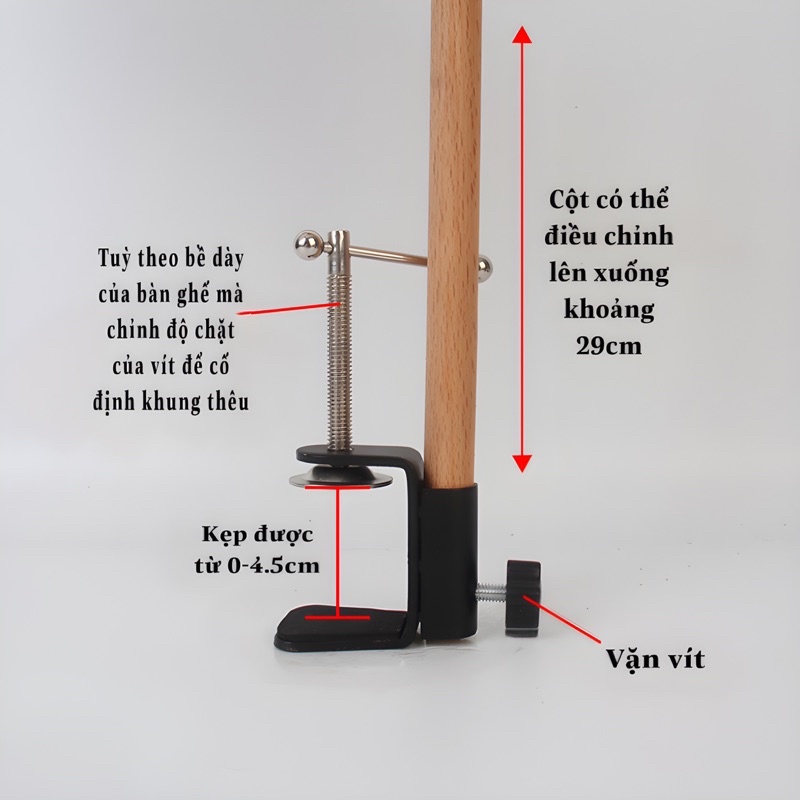 Giá đỡ khung thêu kẹp vít