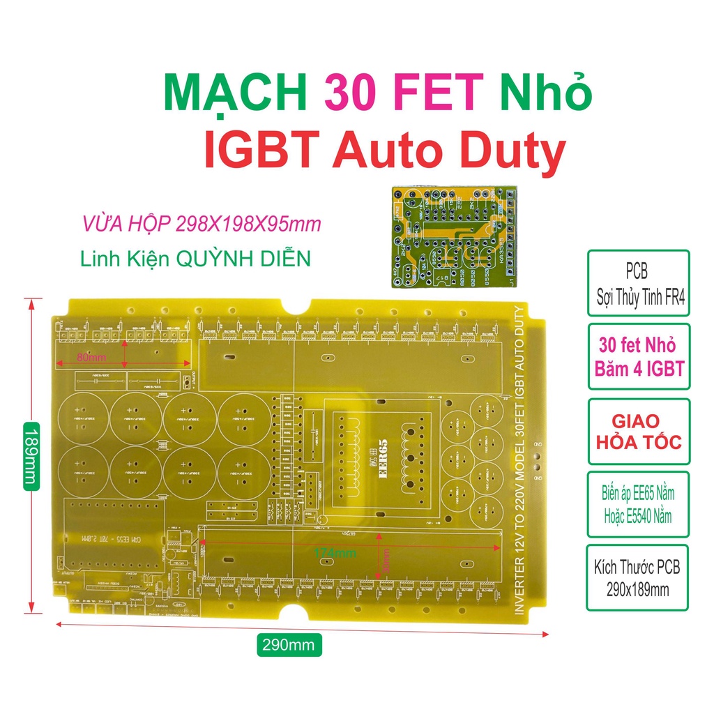 PCB bo mạch kích đ iện 30 fet nhỏ cách li băm IGBT Auto Duty - Linh Kiện Điện tử QUỲNH DIỄN