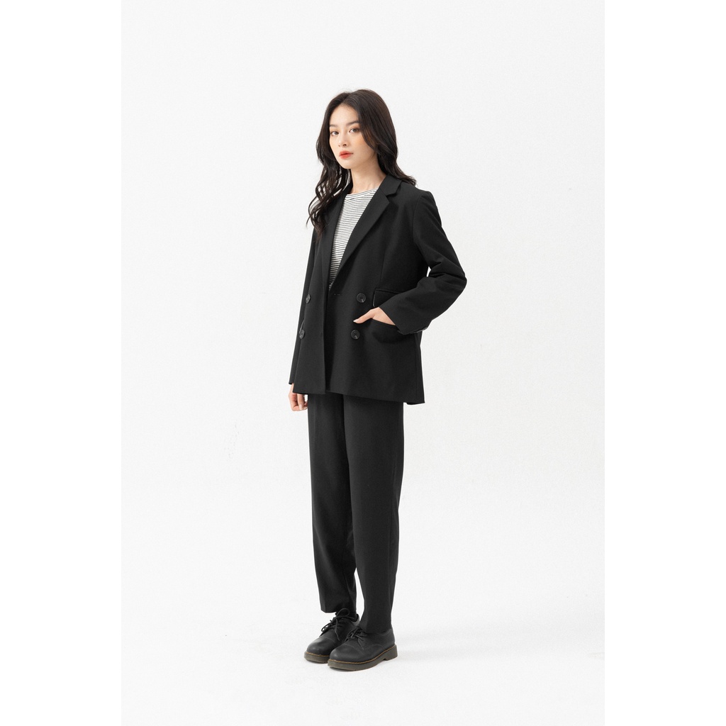 Áo blazer đen basic cơ bản dài tay MADELEN