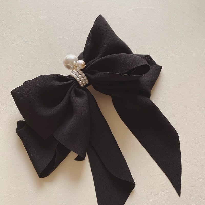 PVN57615 Kẹp Tóc Đính Nơ Vải Voan Xinh Xắn