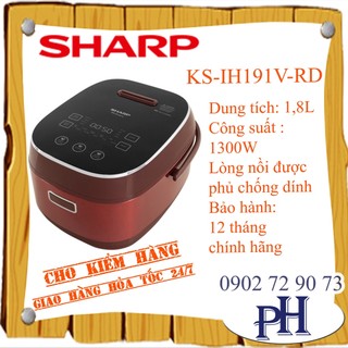 Nồi cơm điện cao tần sharp 1.8 lít ks-ih191v-rd