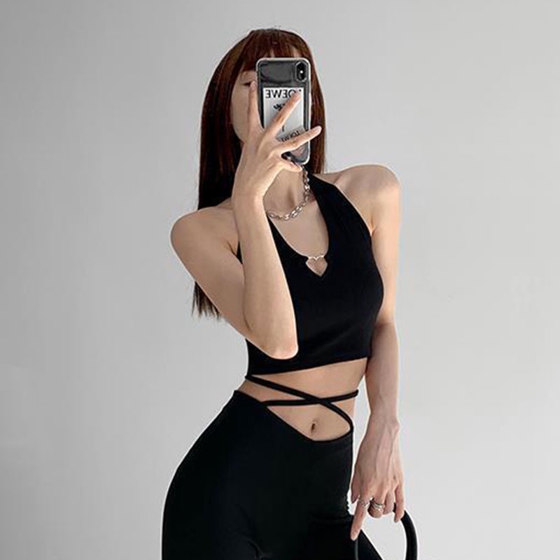 Áo Hai Dây Dáng Ngắn Phong Cách Hàn Quốc Thời Trang Quyến Rũ Cho Nữ