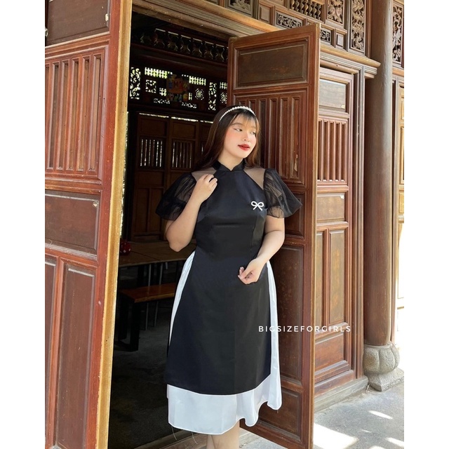 ÁO DÀI PHỐI LƯỚI - AD04