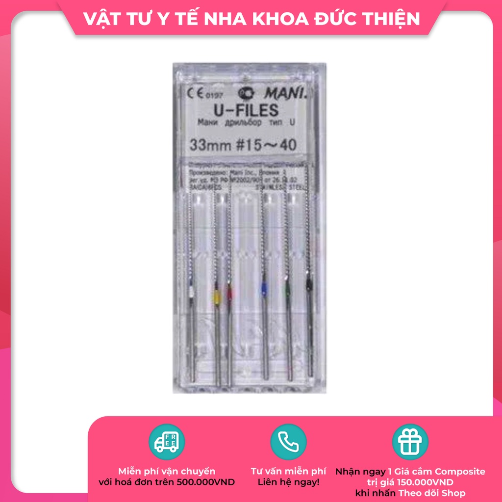 Trâm siêu âm U-Files Mani Nhật - Vật tư nha khoa chính hãng