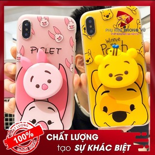 ⚡ỐP IPHONE⚡ ỐP LƯNG IPHONE LỢN PIGLET  GẤU POO  Cho Iphone 6 6s 6Plus 6sPlus 7Plus 8Plus X - (Tặng kèm giá đỡ)