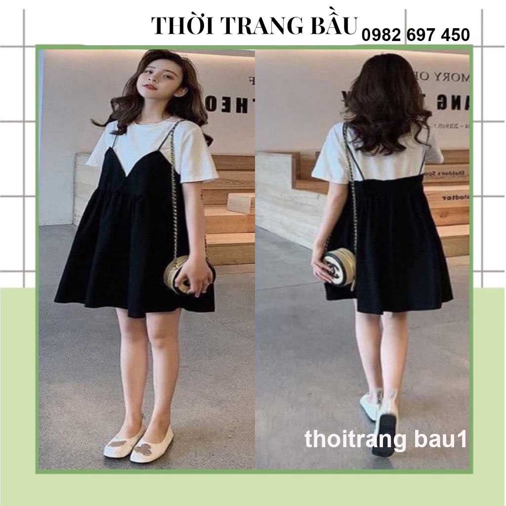 [thoitrangbau1 V46] VÁY BẦU YẾM LIỀN XINH XẮN-ĐẦM BẦU CÔNG SỞ DỰ TIỆC, MÙA HÈ TRẺ TRUNG NĂNG ĐỘNG THỜI TRANG HÀN