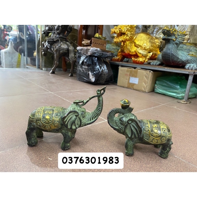 Tượng voi phong thủy bằng đồng