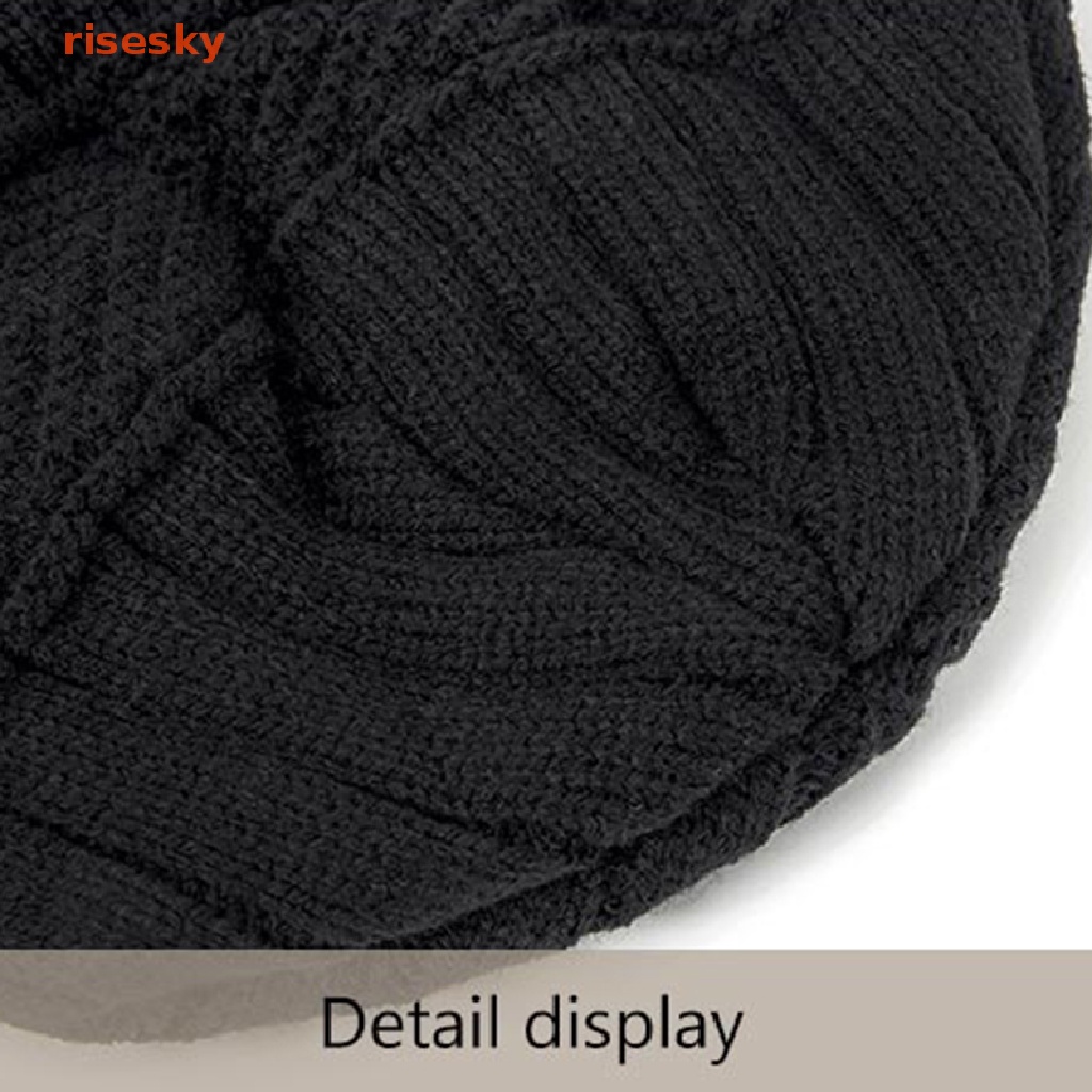 Mũ Beanie Dệt Kim Chất Liệu Cotton Dày Dặn Thời Trang Mùa Đông Cho Nam Giới