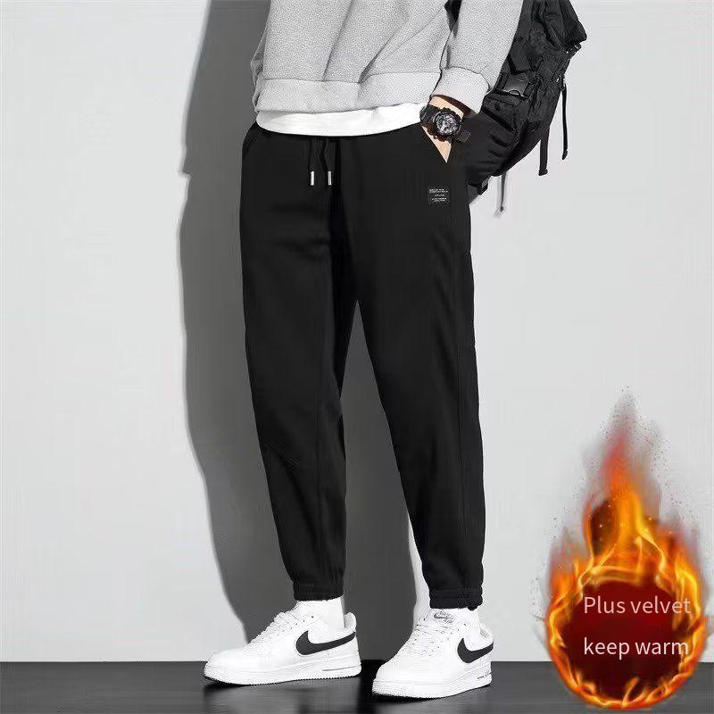 Quần Legging Thể Thao Lót Lông Cừu Giữ Ấm Phong Cách Đường Phố Mỹ Thời Trang Thu Đông Cho Nam m-5xl 2022