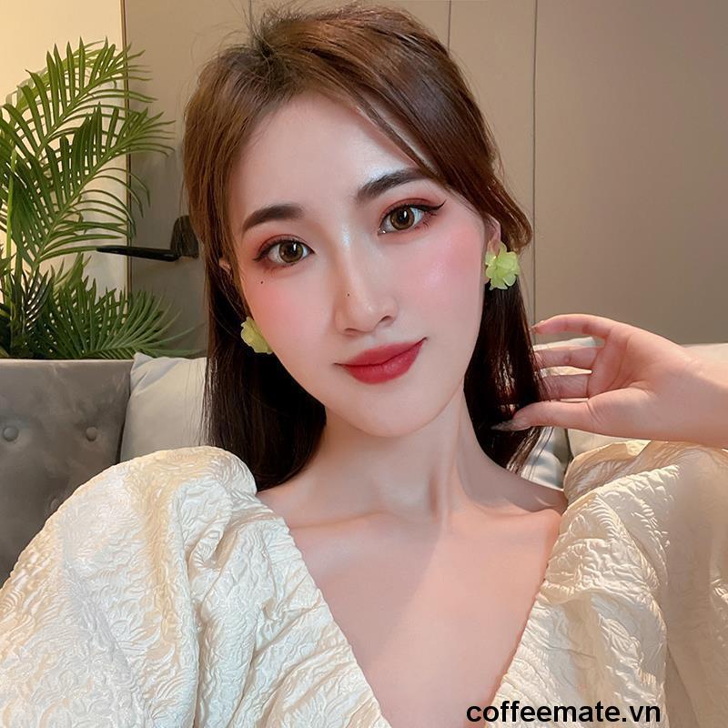 【coffeemate】⚡Khuyên Tai Kim Bạc Hình Bông Hoa Phong Cách Thời Trang Hàn Quốc Dành Cho Nữ
