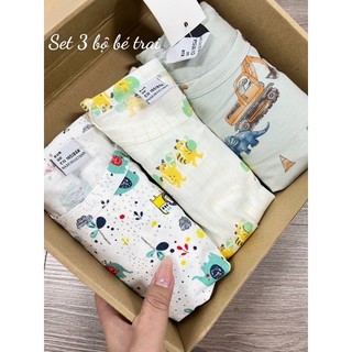Set 3 bộ cotton bé trai - bé gái