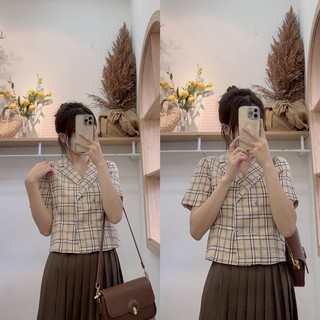 sơ mi kẻ cổ vest