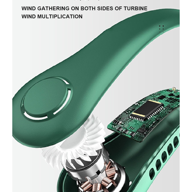 Quạt mini Đeo Cổ Không Cánh Sạc usb Tiện Dụng
