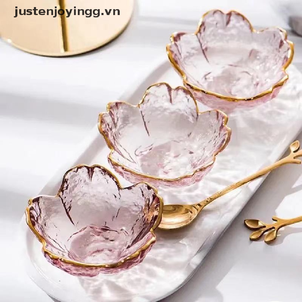 / / Justenjoyingg.vn / / Đĩa Thủy Tinh Màu Vàng Hoa Anh Đào Phong Cách Bắc Âu