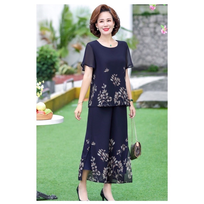 Sét bộ đồ trung niên dự tiệc sang trọng-bộ mặc nhà trung niên cao cấp cho bà cho mẹ