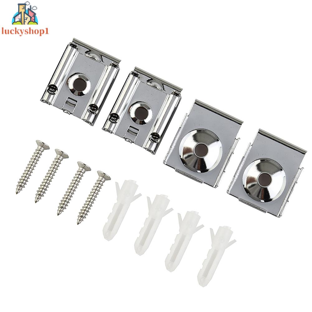 1 Bộ Kẹp Cố Định Gắn Tường Không Khung Bằng Chrome