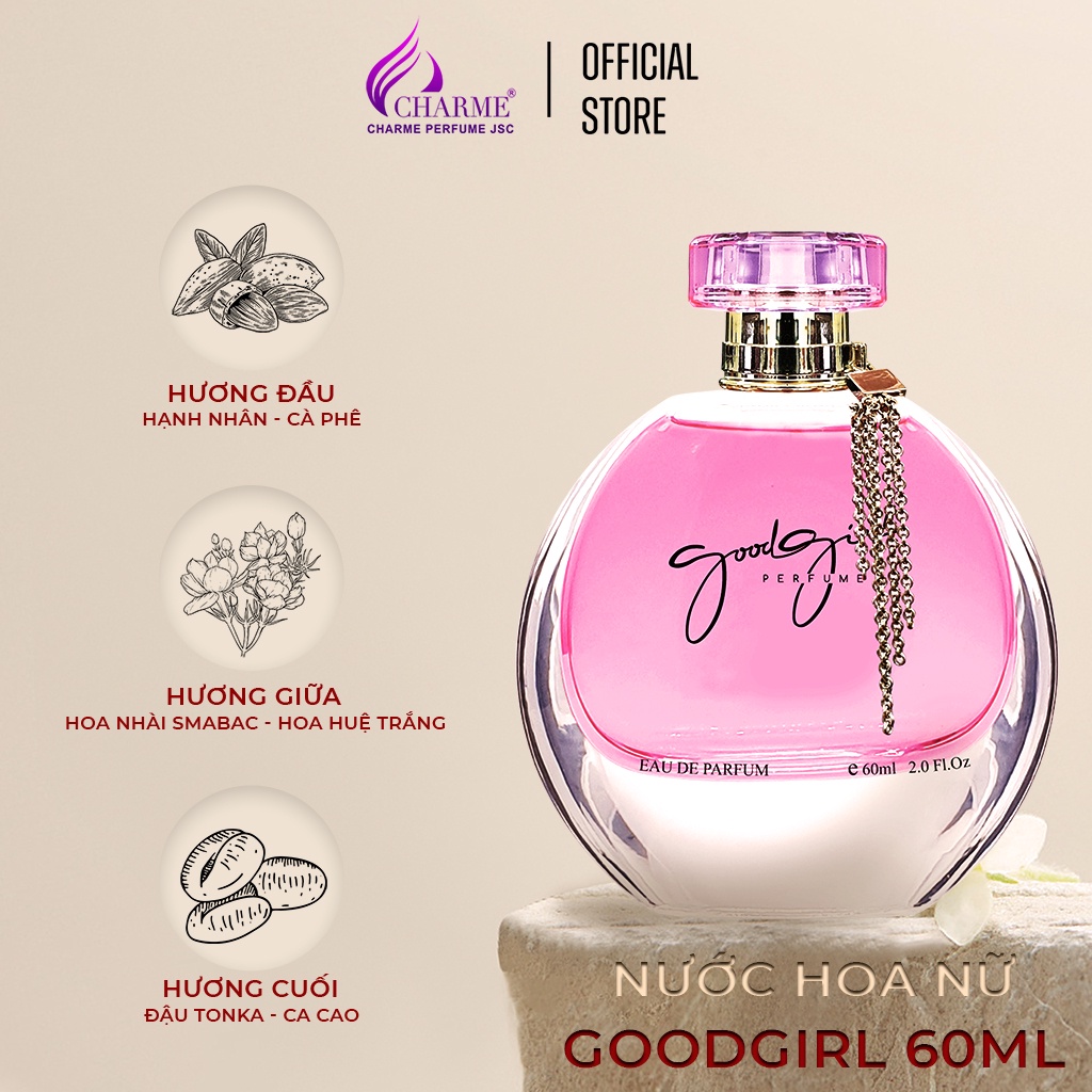 Nước hoa nữ GoodGirl Charme chính hãng cao cấp mùi hương hoa cỏ nhẹ nhàng thanh thoát lưu hương lâu 7-10 tếng 60ml