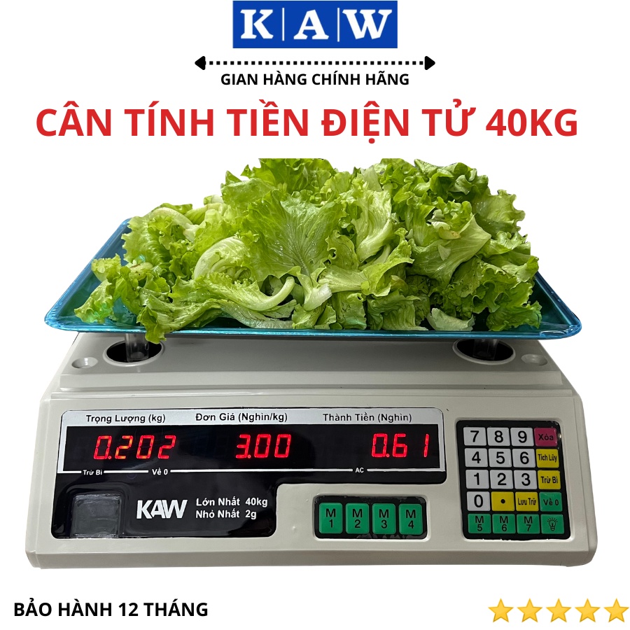 Cân tính tiền điện tử 40kg 2 mặt chính xác tiện lợi dễ sử dụng, bảo hành 12 tháng