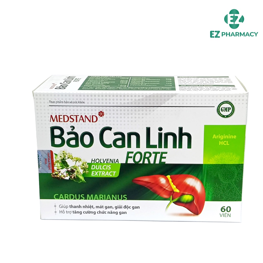 BẢO CAN LINH FORTE - Hỗ trợ tăng cường chức năng gan, giúp thanh nhiệt, mát gan, giải độc gan Hộp 60 viên- EZ Pharmacy