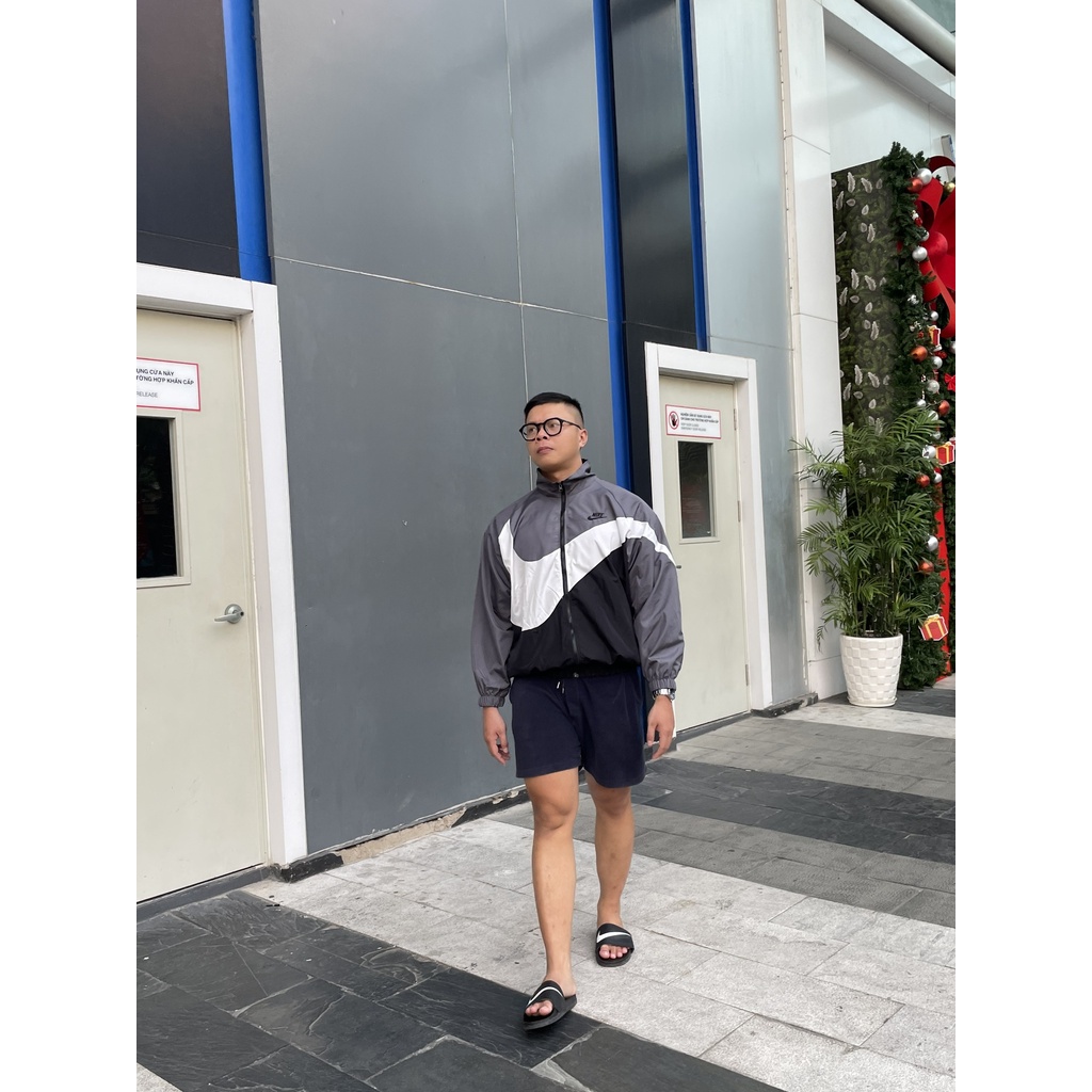 Áo Khoác Jacket Nike Swoosh Woven v2 Vintage Nam Nữ Vải Dù 2 Lớp Cao Cấp LBsar