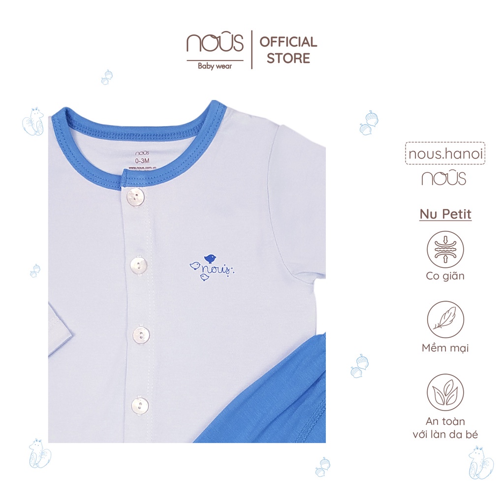 Bộ cài thẳng dài tay Nous Petut cho bé