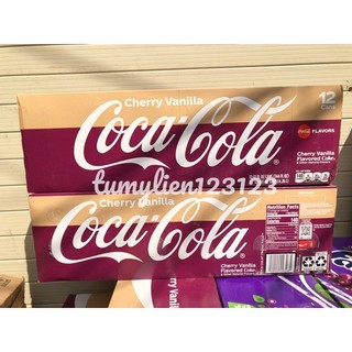 Thùng 12 lon Nước ngọt Coca Cola Vanilla và Cherry Mỹ 355ml