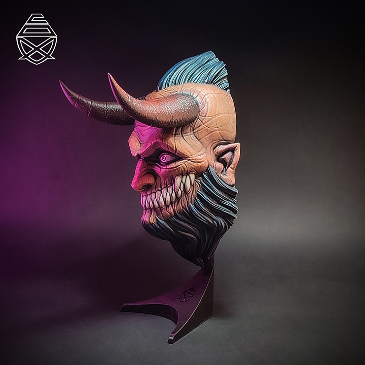Mô hình in 3D Mặt Nạ Quỷ KRAMPUS Treo Tường Trang Trí Tường