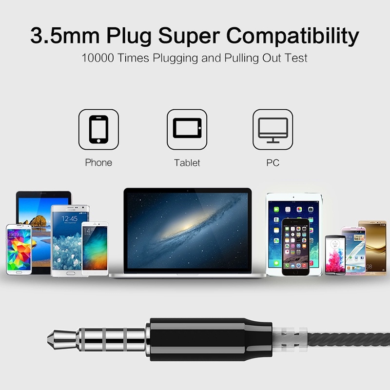 Tai Nghe Nhét Tai Jack 3.5mm Có Micro Thiết Kế Thời Trang Năng Động