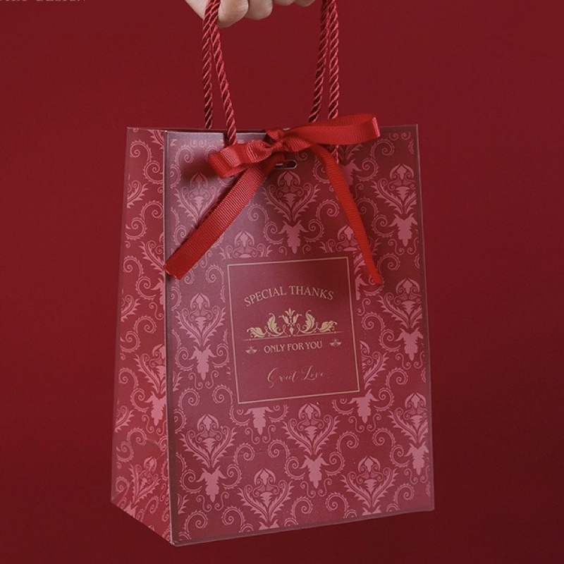 Túi đựng quà cảm ơn, bánh kẹo 500gr cao cấp sang trọng kèm ruy băng