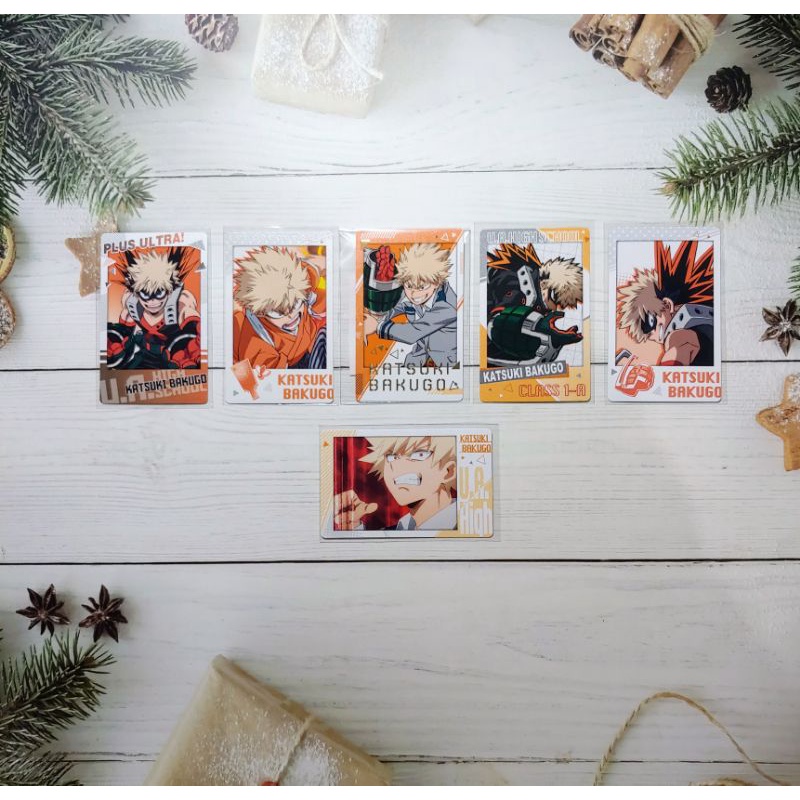 [chú cá Vàng màu Tím][Sẵn] Card snap, metal, clear card Katsuki Bakugo, Izuku Midoriya, Shoto Todoroki -My Hero Academia