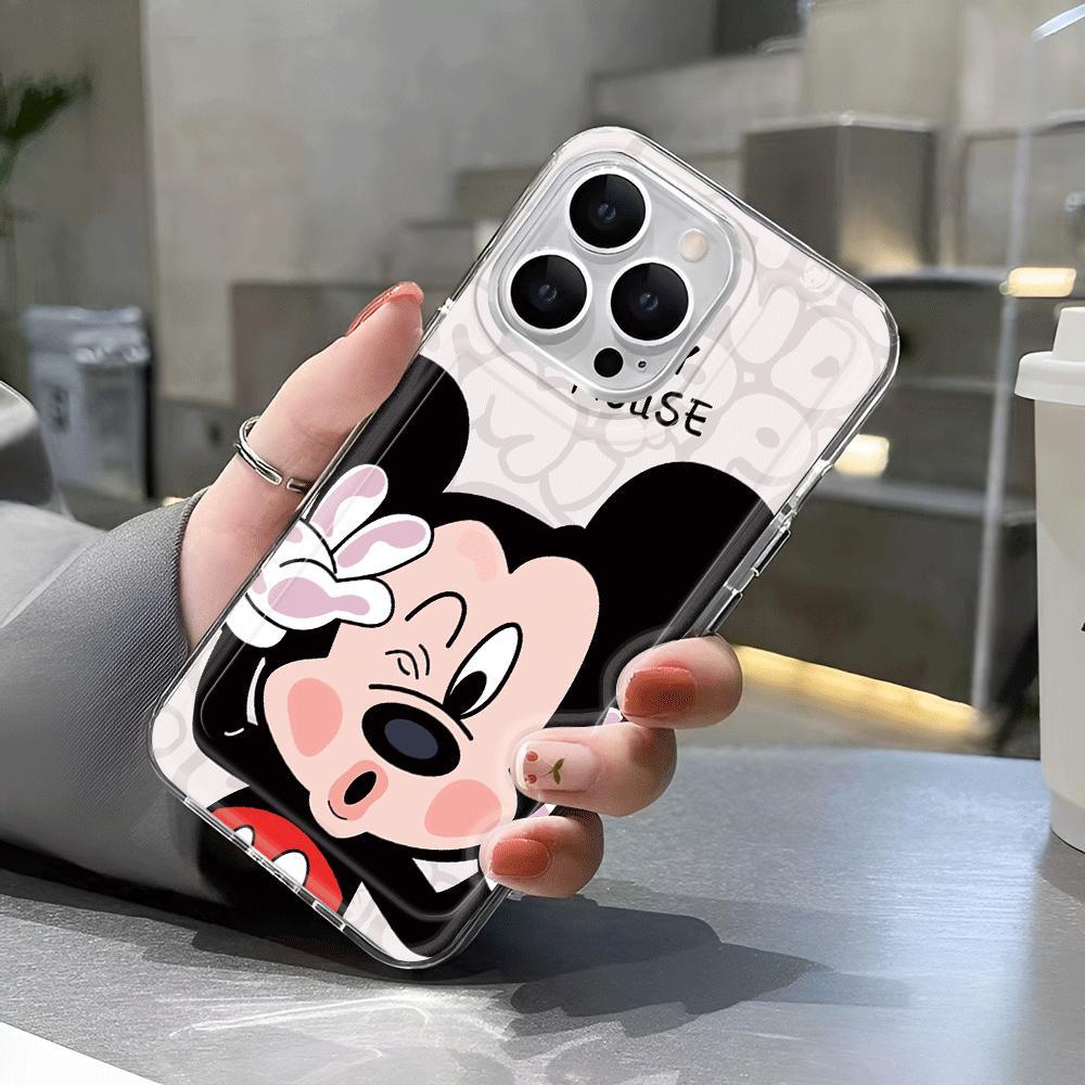 Ốp Điện Thoại Trong Suốt In Hình Chuột Mickey Minnie Cho iphone 14promax 13 12 11 7Plus 7 8 X XR XSMax
