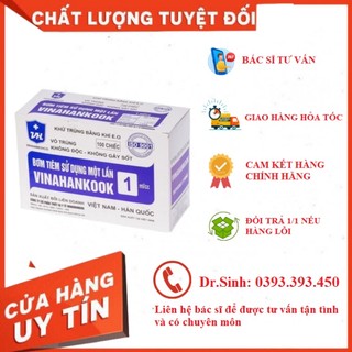 [ Hộp 100 ống ] Kim chích tiểu đường 1ml Hàn Quốc vạch chia 40 đơn vị