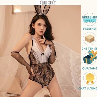Set cosplay thỏ ren dễ thương, bodysuit thỏ ren CL085