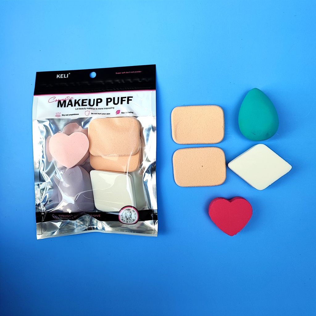 Set bông mút trang điểm đánh phấn KELI Make Up Buff