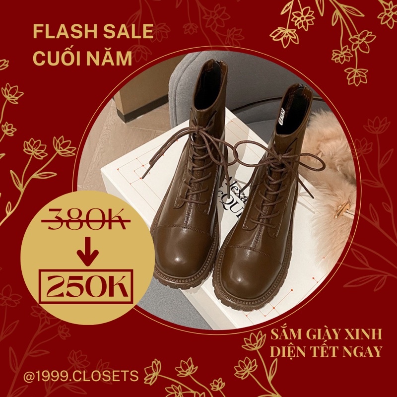 Sale BỐT LẺ SIZE Giày Bốt Ulzzang Boots Cổ Cao Da PU Hàn Quốc Giày Oxford Cổ Thấp | 1999.closets